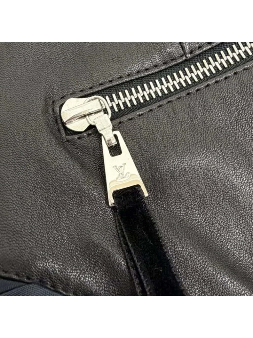 Louis Vuitton LV Zip Lambskin Side Gathered Long Pants Black 36